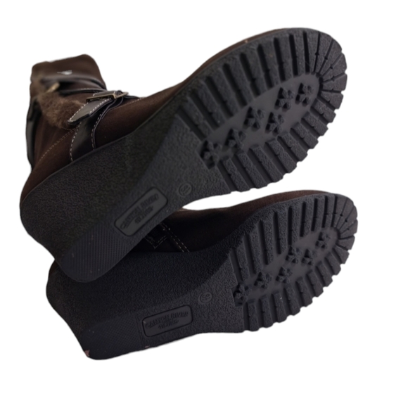 Canyon River Blues Suede Fur Lined Knee High Winter Women's Brown Boots 8 1/2 - Picture 12 of 16